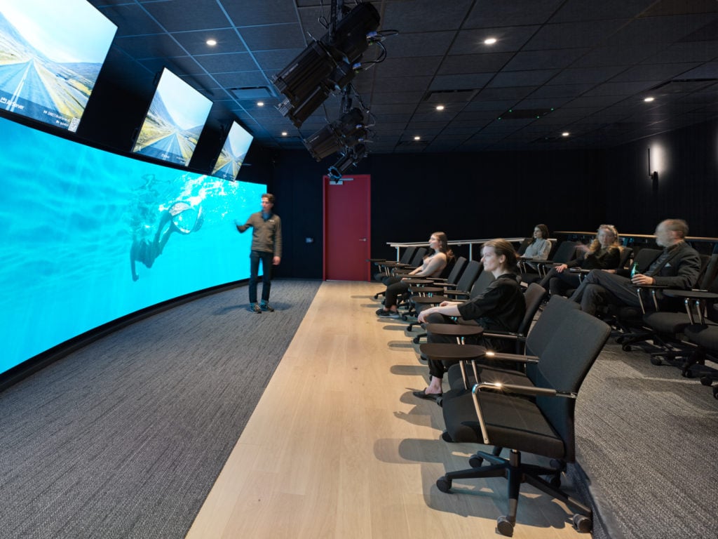 Microsoft Canada's Toronto-based headquarters has a theatre room upstairs on the second floor 