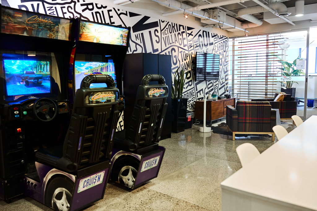 A video game inside Google Canada's Toronto office 