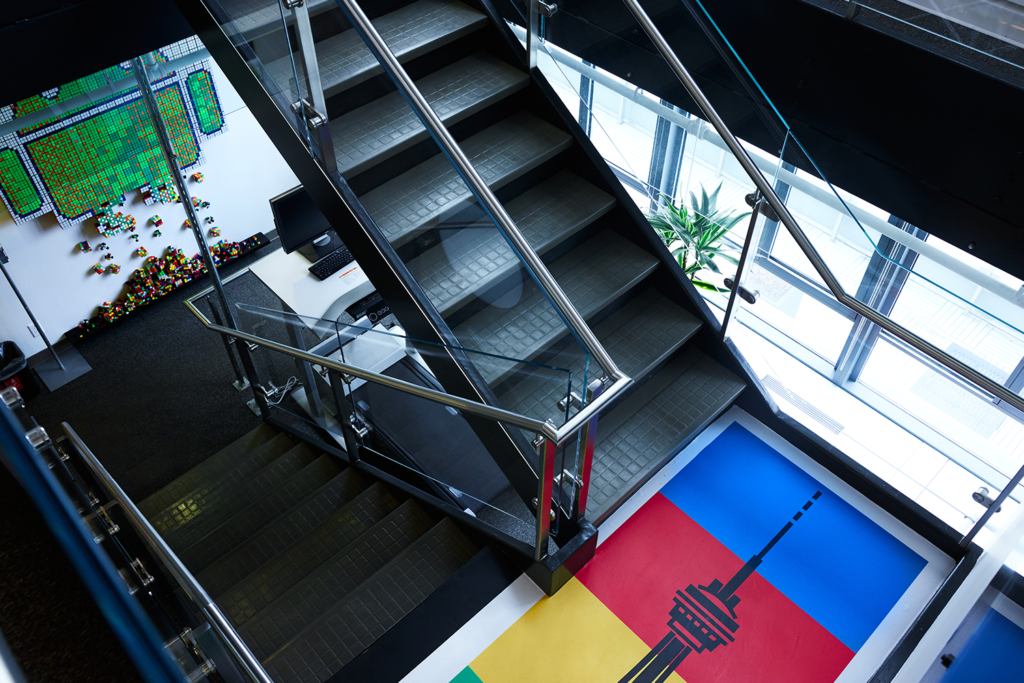 A staircase inside the Toronto office of Google Canada 